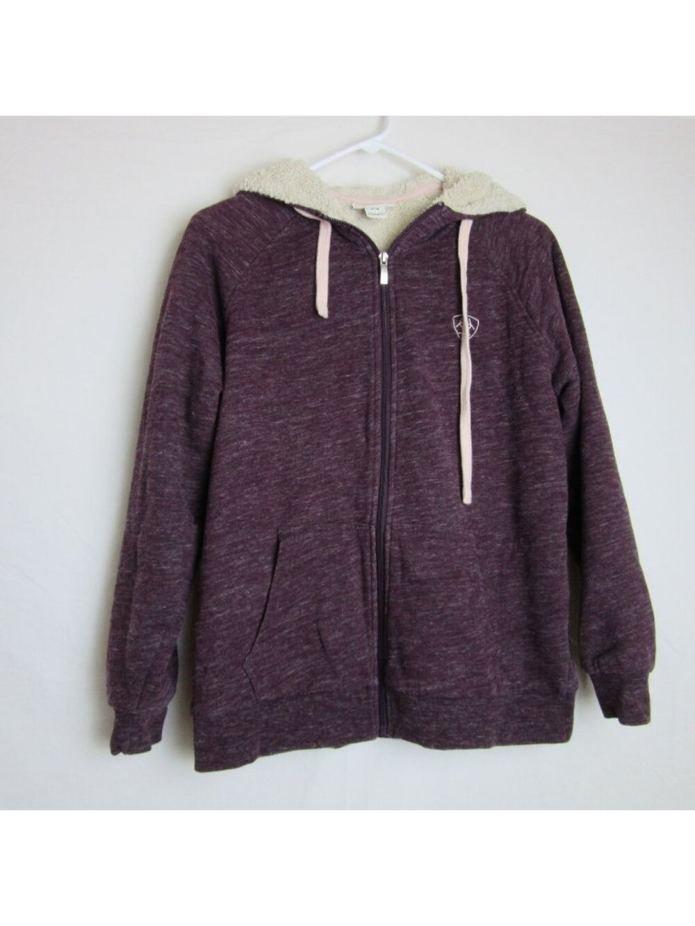 Ariat Sherpa-Lined Full-Zip Hoodie Purple Cotton Blend Warm Outdoor Womens M